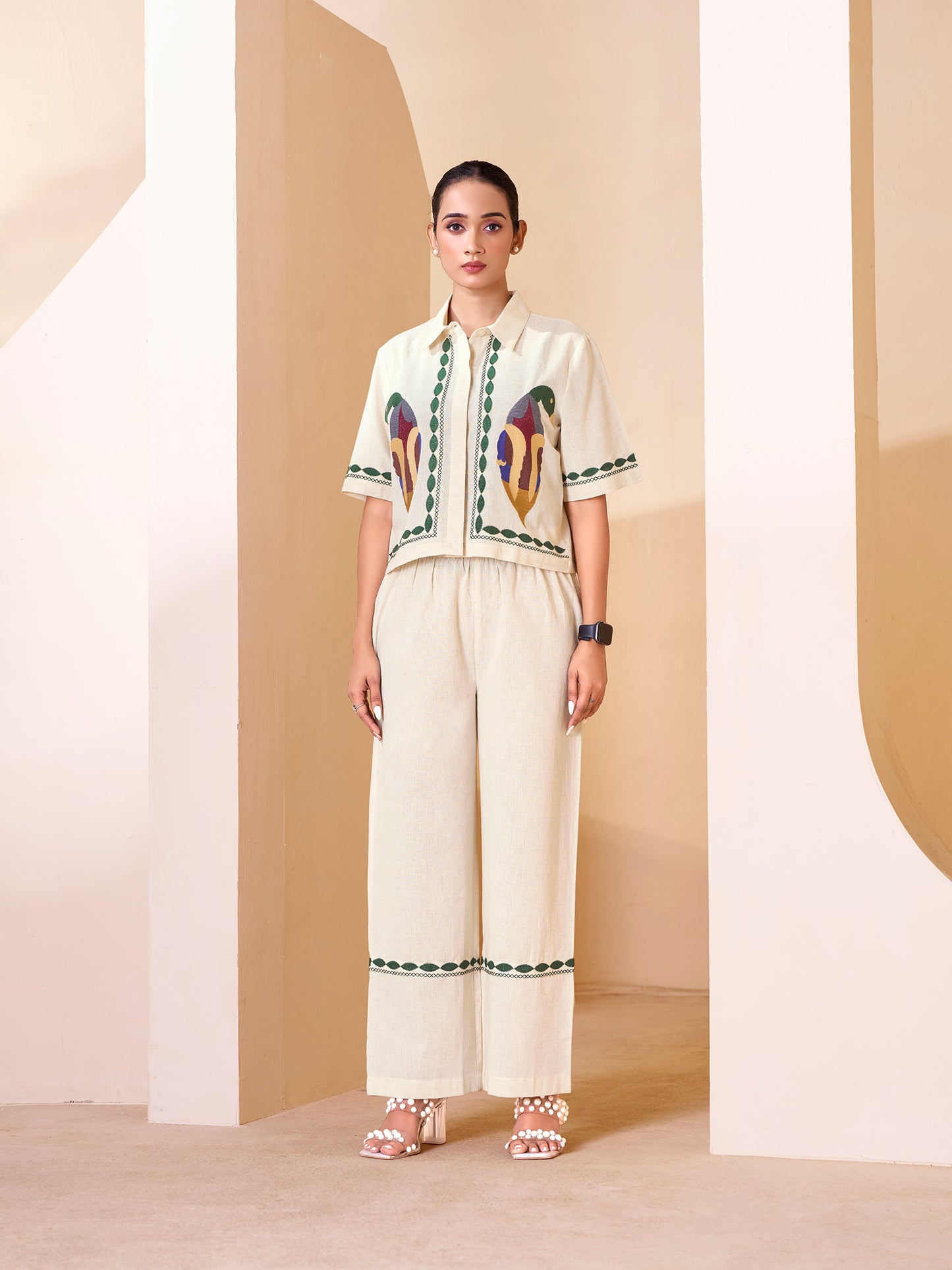 Handcrafted ivory co-ord set