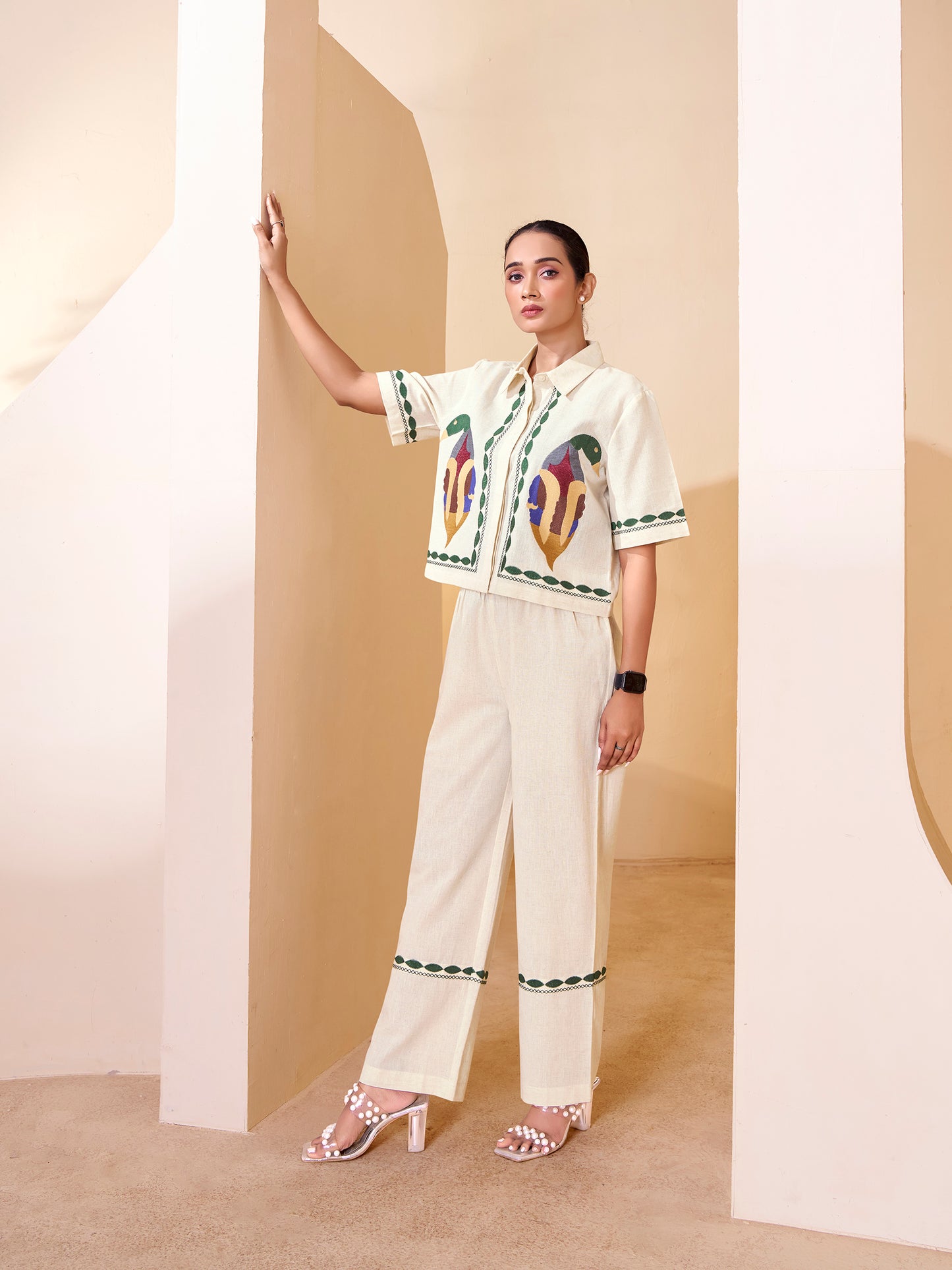 Handcrafted ivory co-ord set