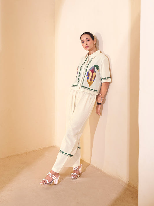 Handcrafted ivory co-ord set