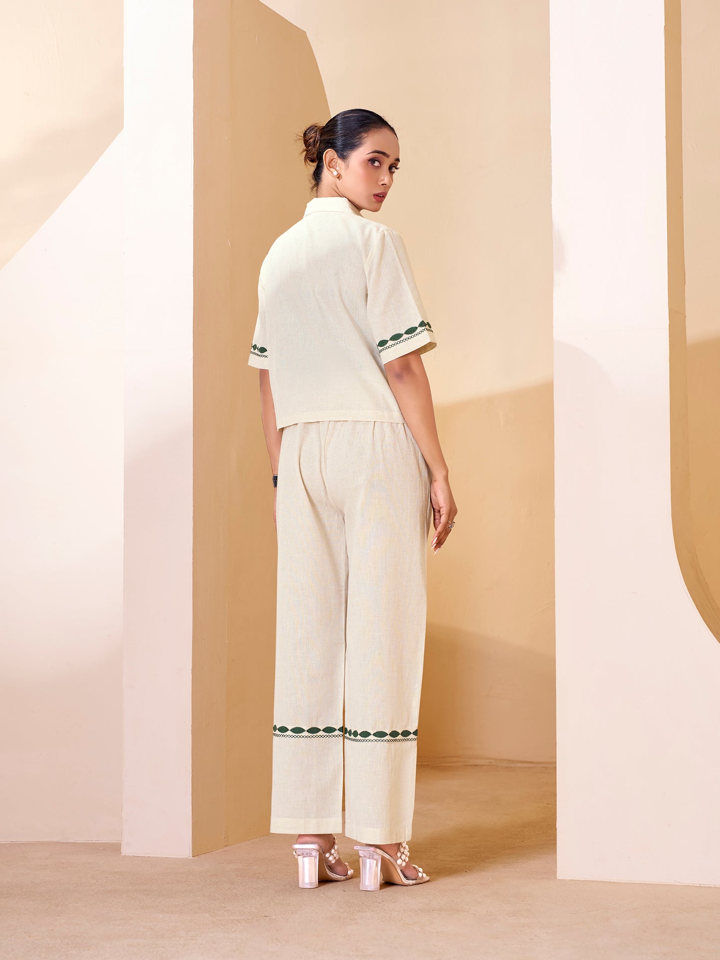 Handcrafted ivory co-ord set