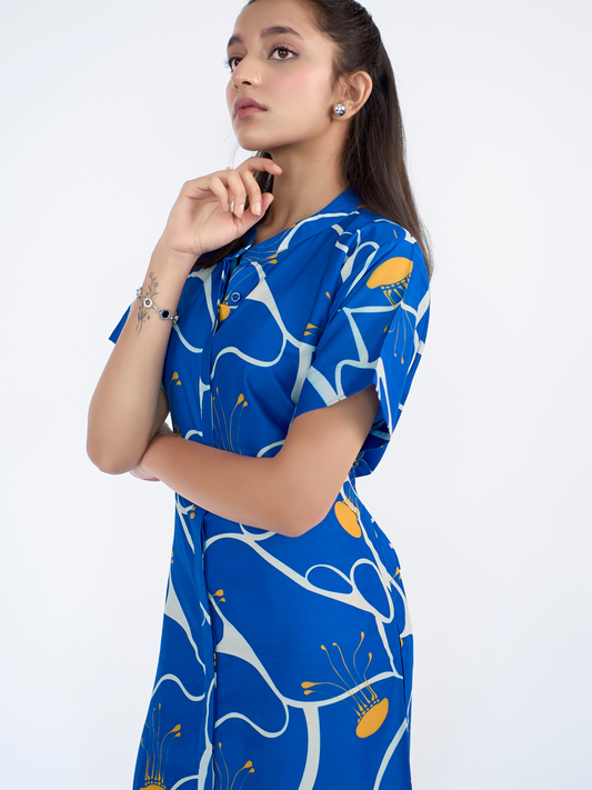 Abstract printed shirt Mini dress