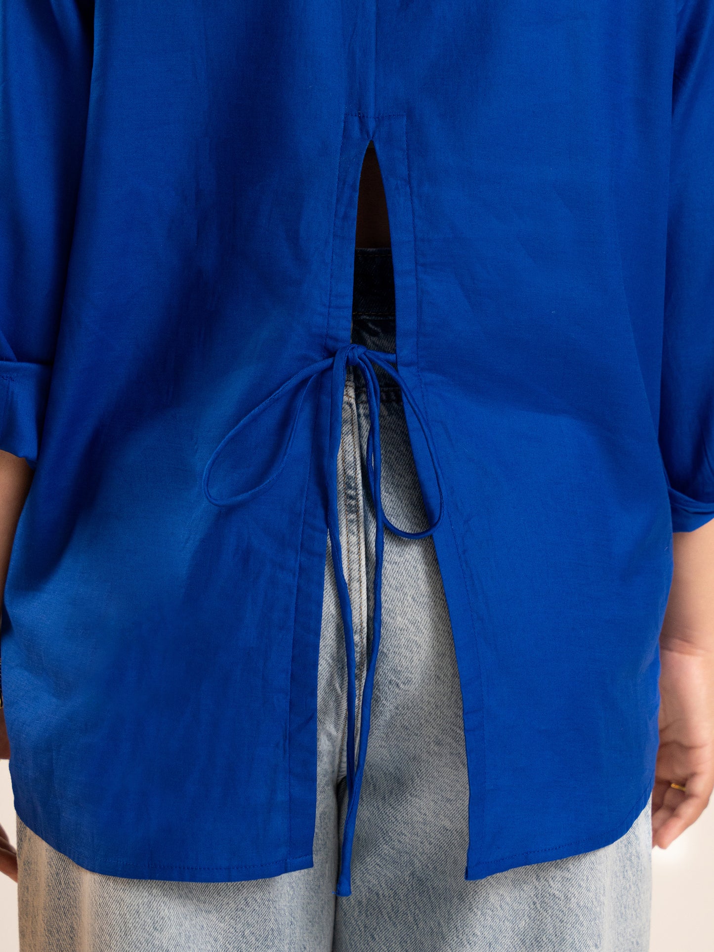 Royal blue bold oversized shirt