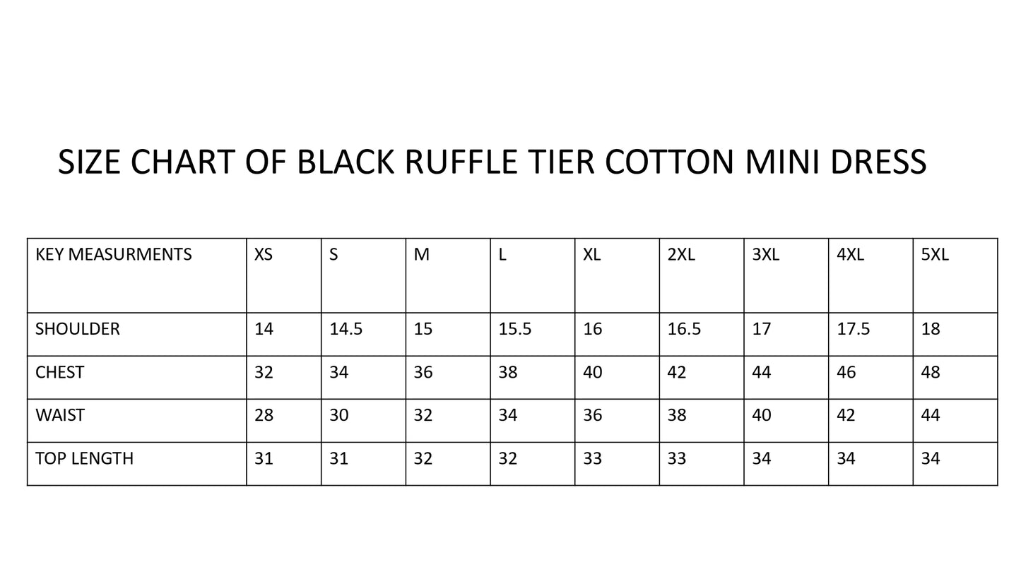 Black Ruffle Tier Cotton Mini Dress