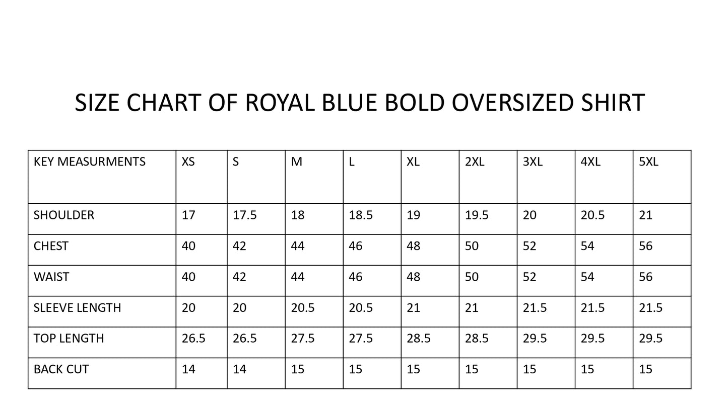 Royal blue bold oversized shirt