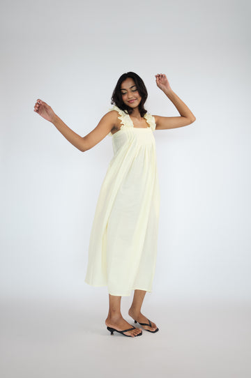 Draped, long straight dress