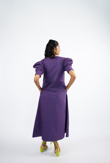 Purple A-line long dress