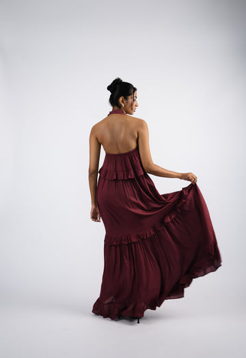 Full length halter Neck Maxi Dress