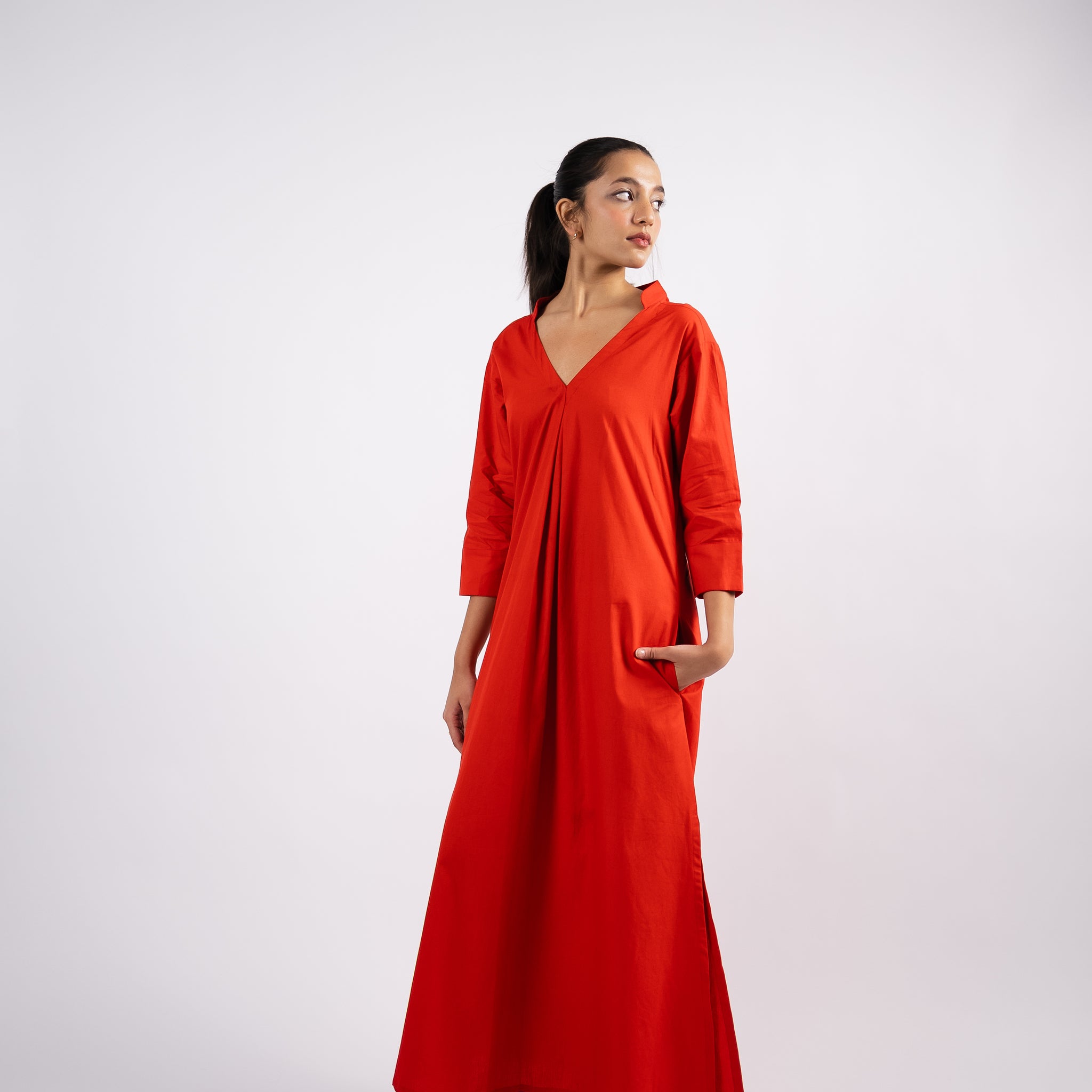 A sleek, straight-leg maxi dress