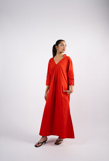 A sleek, straight-leg maxi dress