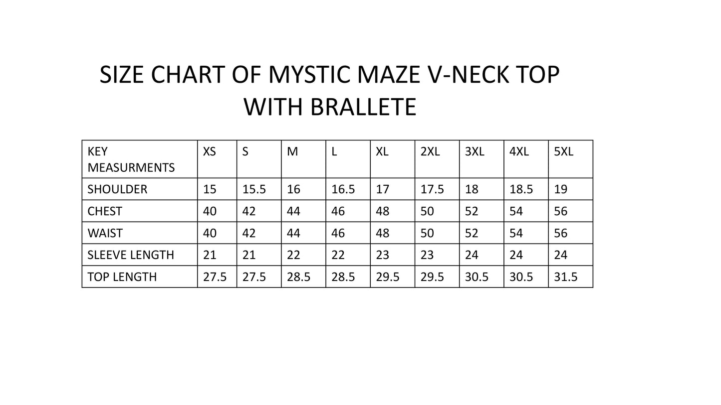 Mystic Maze V-Neck top with brallete