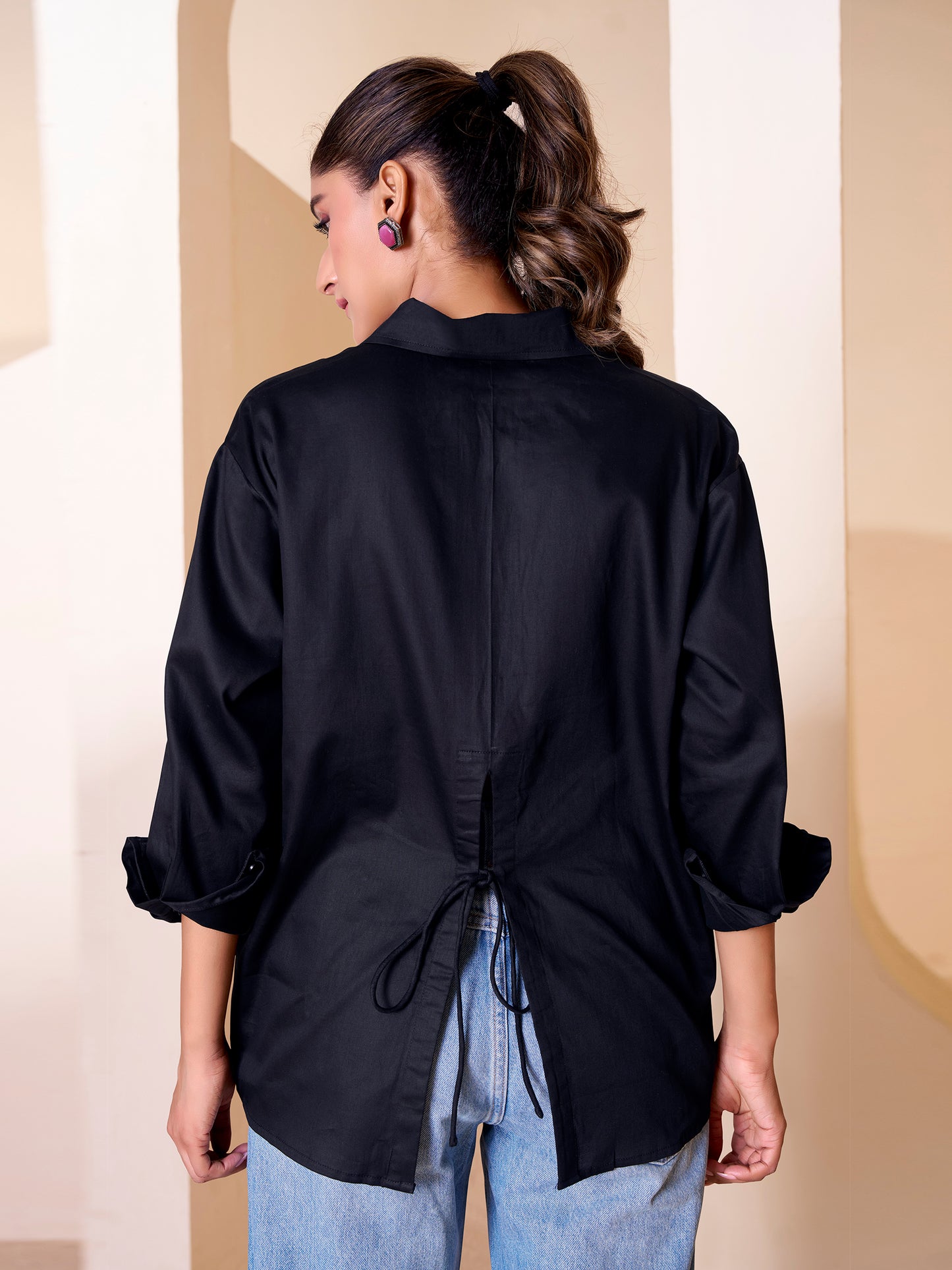 Bold black oversized shirt