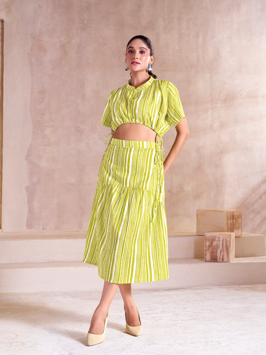 Lime Stripe Co-ord Set