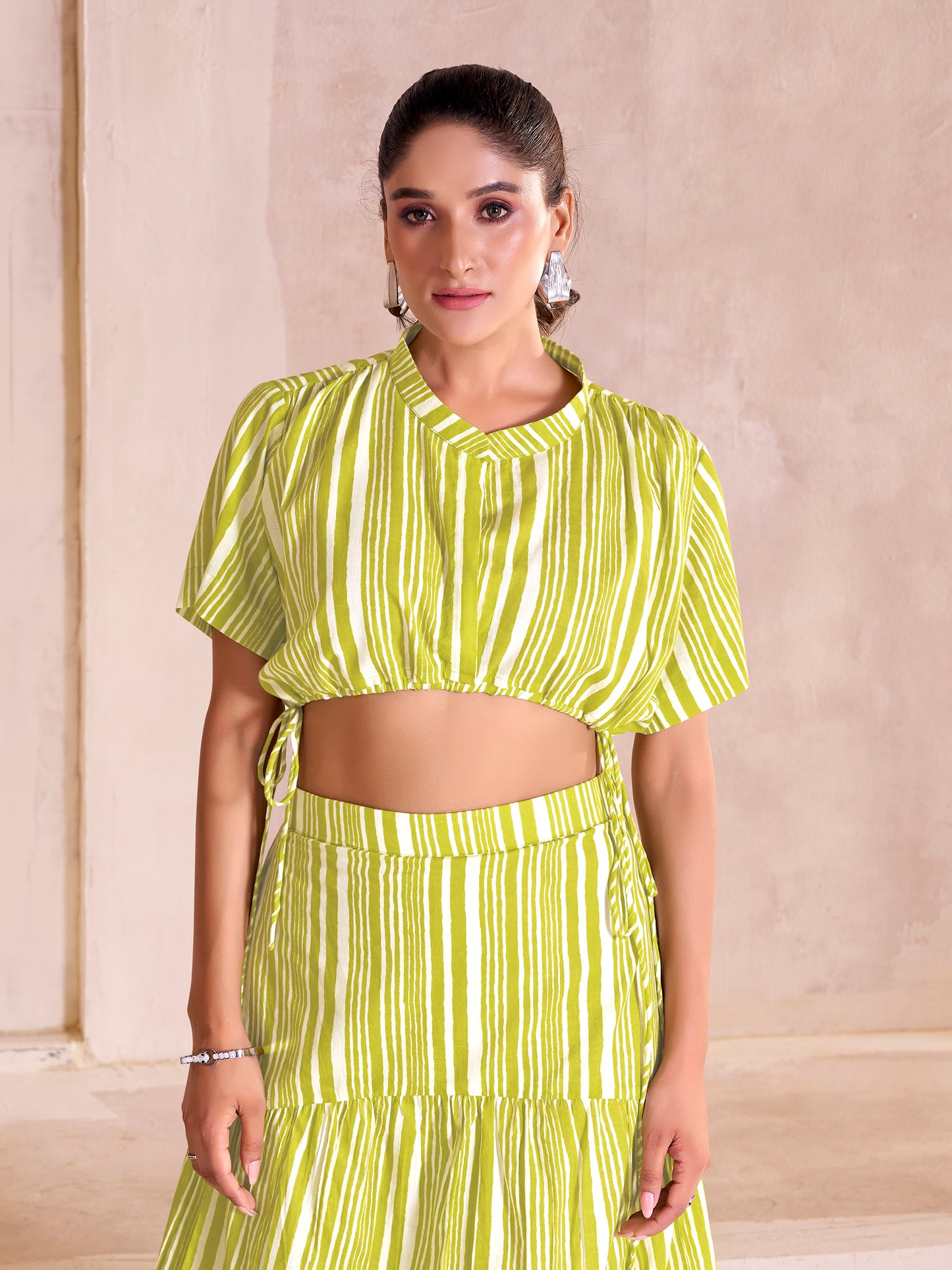 Lime Stripe Co-ord Set