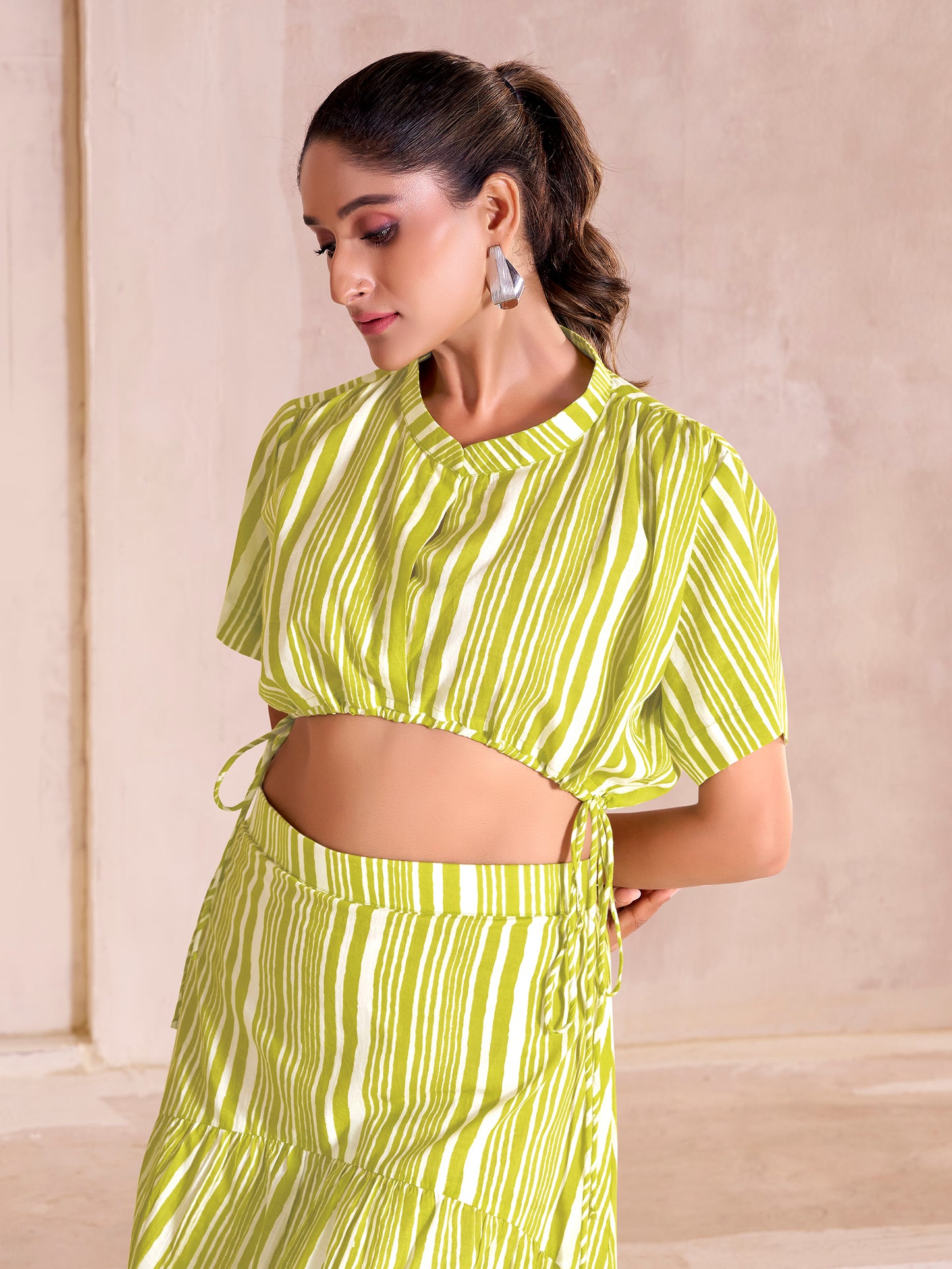 Lime Stripe Co-ord Set